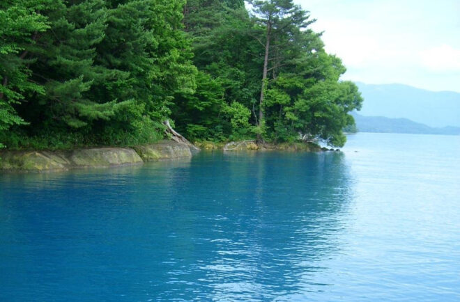 Der Tazawa See in der Präfektur Akita.