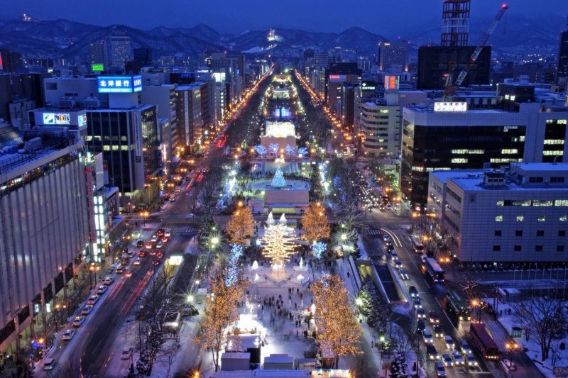 Hokkaido - Top 10 Attraktionen 8 Die Stadt Sapporo im Winter.
