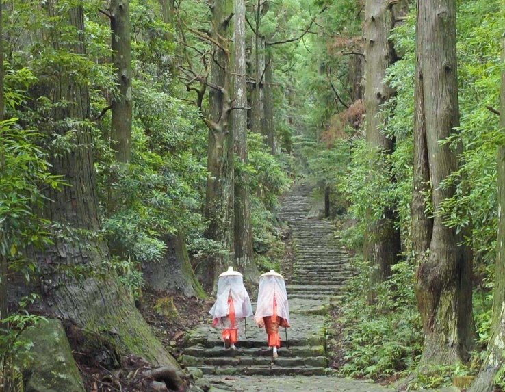 Wakayama – Top 10 Attraktionen 2 Pilger am Daimon-Zaka-Pfad in Wakayama.