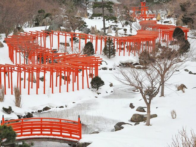 Der Takayama Inari Schrein im Winter