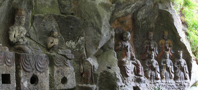 Die Usuki Stein-Buddhas in Oita.