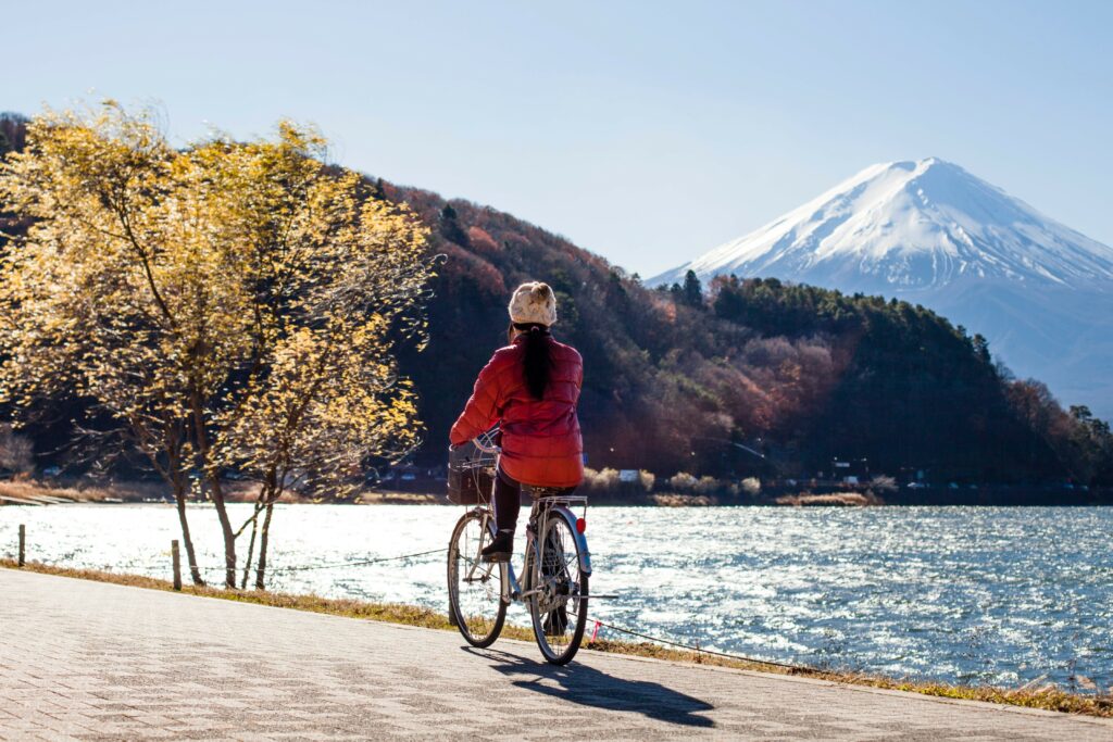 Die Fuji Seen sind perfekt zum Radfahren