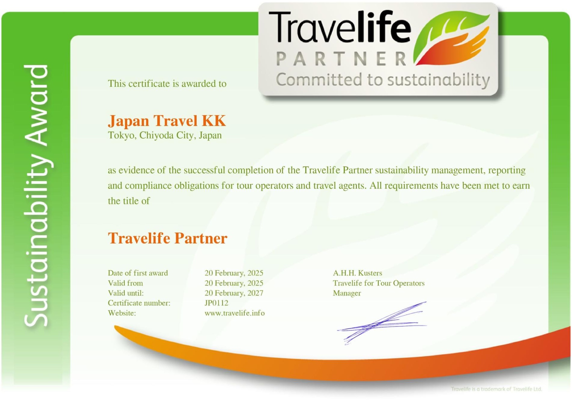 travellive-zertifikat Travellife-Zertifikat